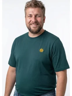 Kurzarm T-Shirt in tief grün