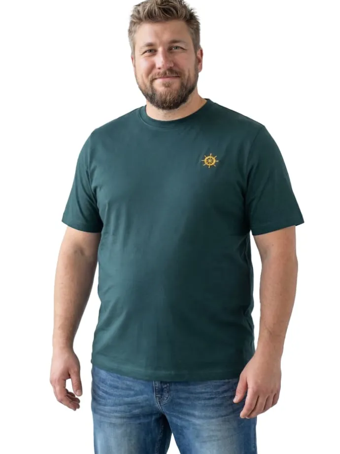 Kurzarm T-Shirt in tief grün