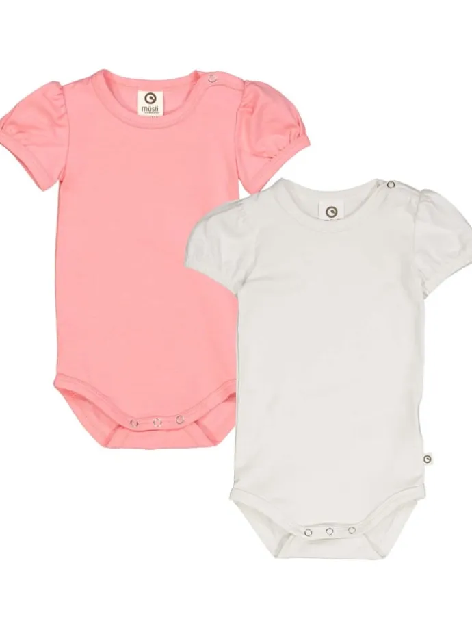 Kurzarmbody 2er-Pack in cream/ Bubblegum
