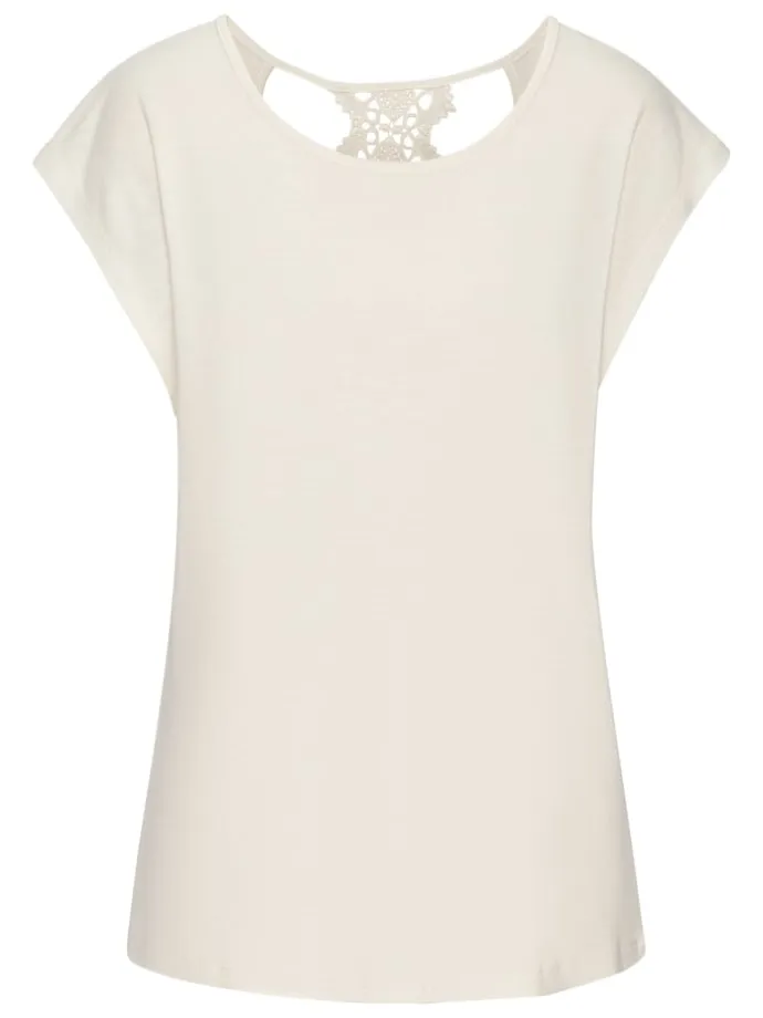 Kurzarmshirt in creme