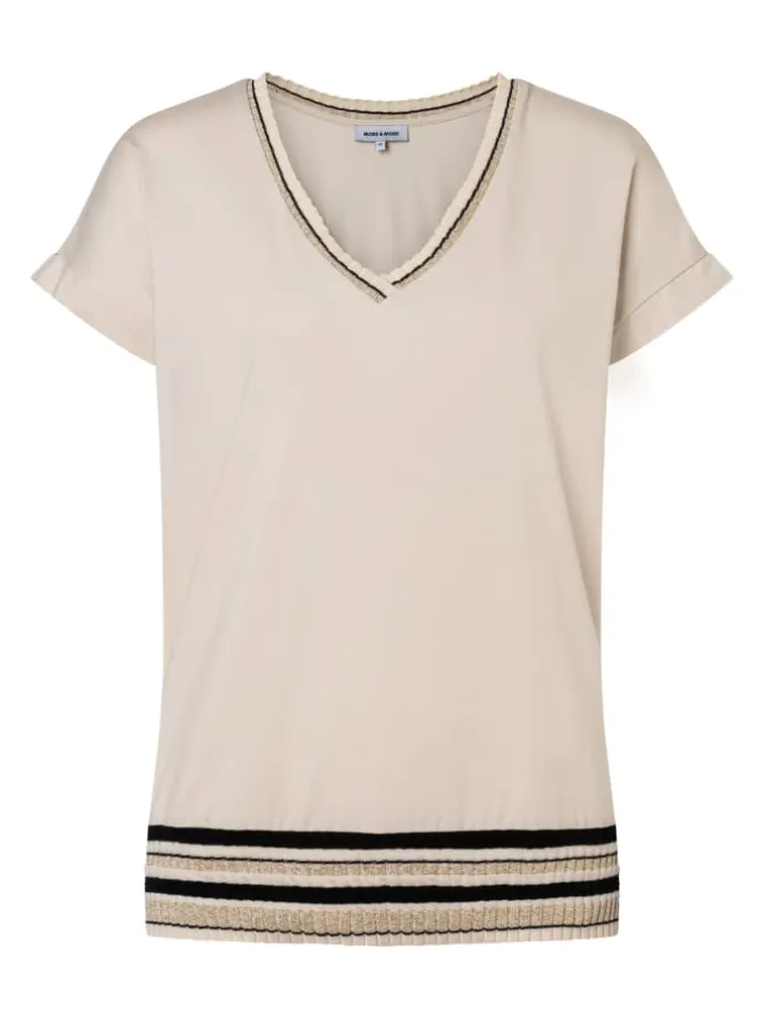 Kurzarmshirt in powder creme