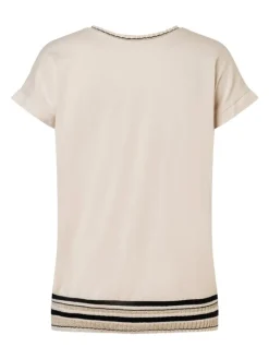 Kurzarmshirt in powder creme