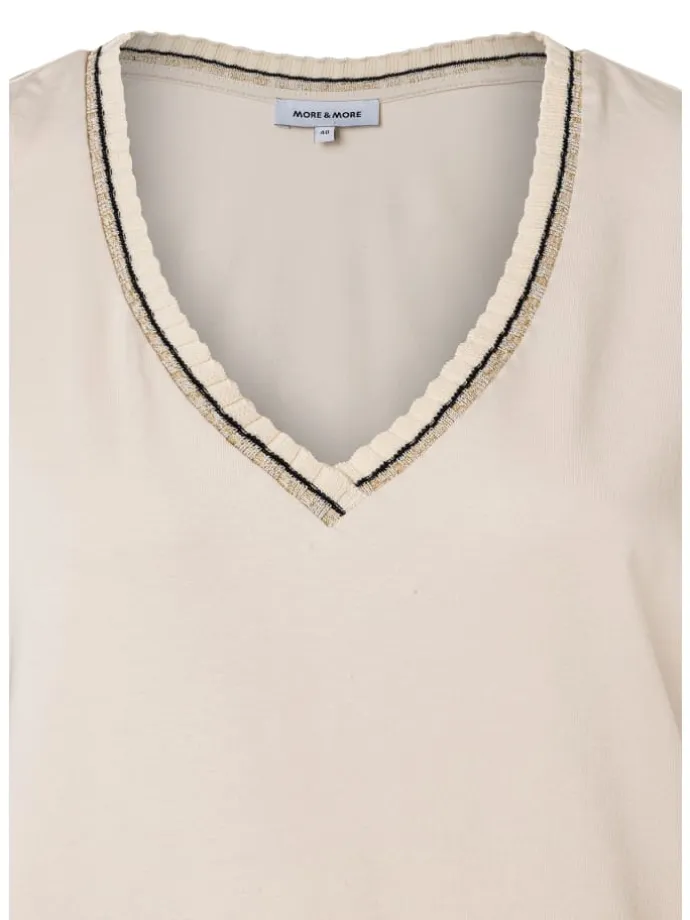 Kurzarmshirt in powder creme