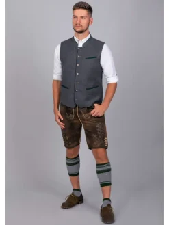 Kurze Hirschlederhose Josef in dunkelbraun