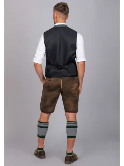 Kurze Hirschlederhose Josef in dunkelbraun