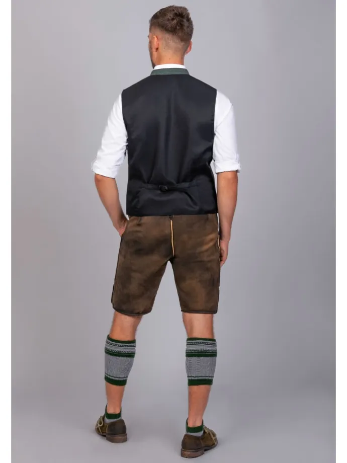 Kurze Hirschlederhose Josef in dunkelbraun