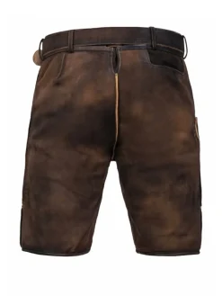 Kurze Hirschlederhose Josef in dunkelbraun