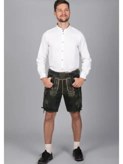 Kurze Wildbock Lederhose Friedl in schwarz