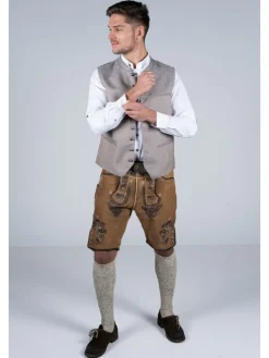 Kurze Wildbock Lederhose Toni in hellbraun