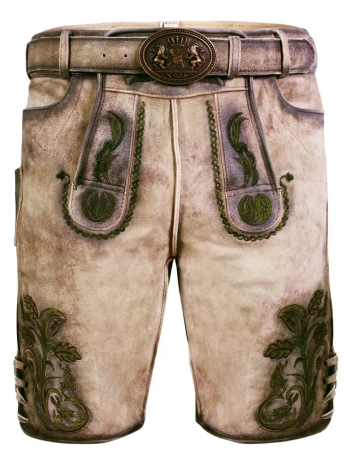 Kurze Wildbock Lederhose Michael in natur