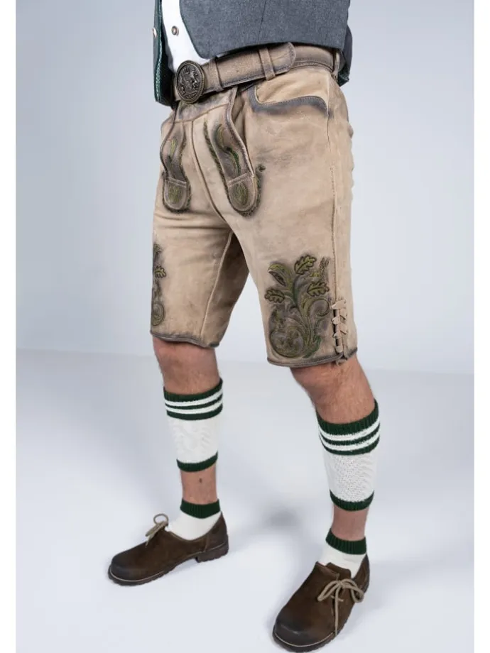 Kurze Wildbock Lederhose Michael in natur