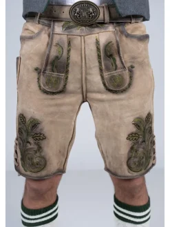 Kurze Wildbock Lederhose Michael in natur
