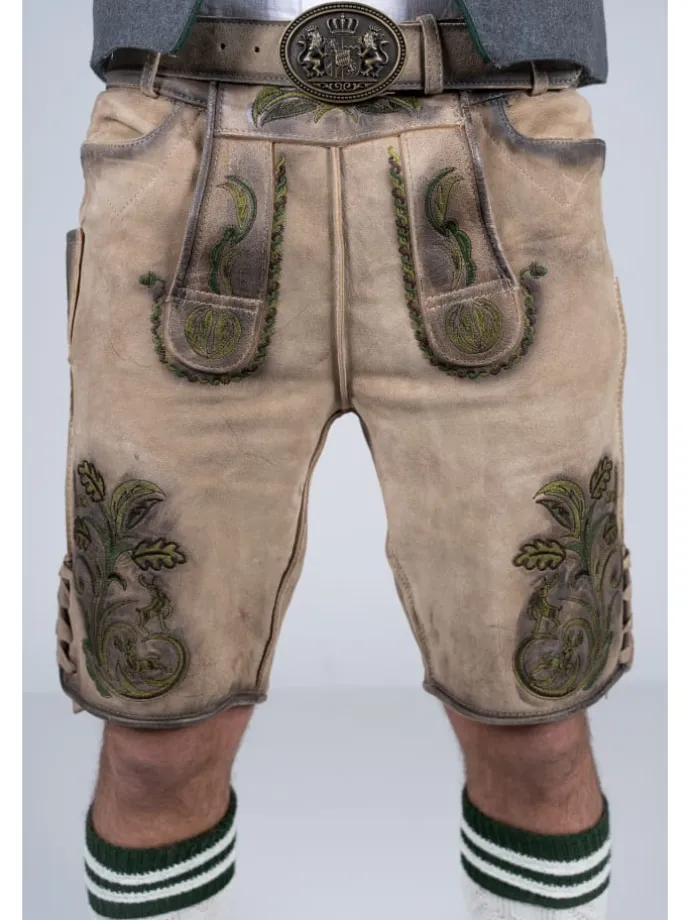 Kurze Wildbock Lederhose Michael in natur