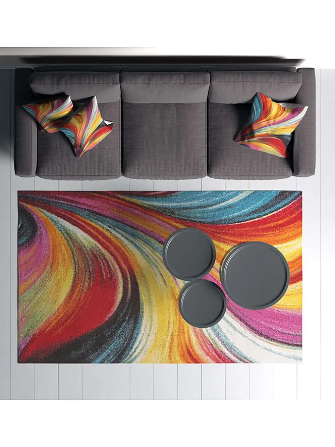Kurzflor-Teppich in Bunt