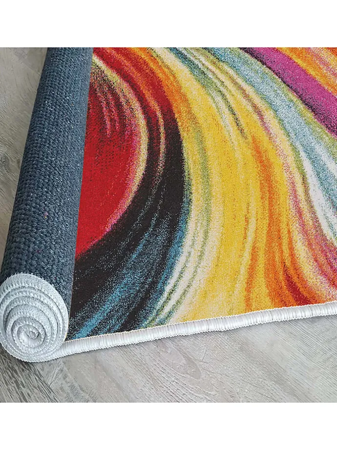 Kurzflor-Teppich in Bunt