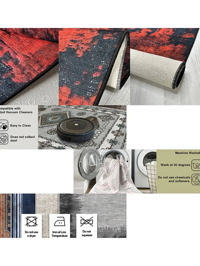 Kurzflor-Teppich ''Kece-Fr09'' in Beige