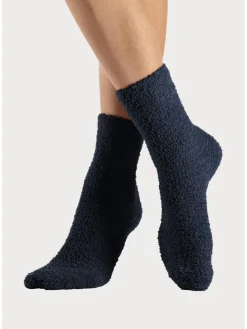 Kuschelsocken in 1x hellblau, 1x navy, 1x rose, 1x rosewood