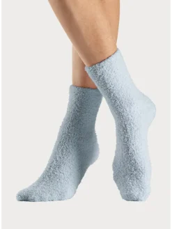 Kuschelsocken in 1x hellblau, 1x navy, 1x rose, 1x rosewood