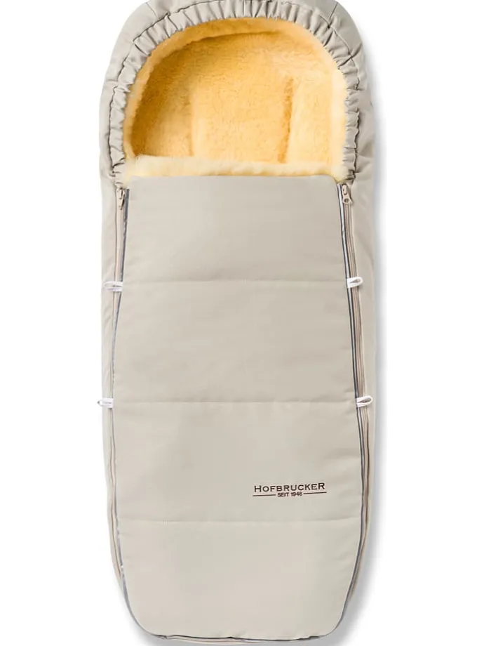 Lammfell-Fußsack "Alaska" in Beige - (L)95 x (B)34 cm