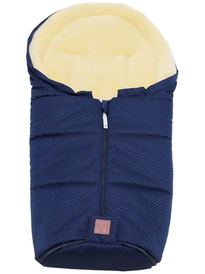 Lammfell-Fußsack "Channy" in Blau - (L)80 x (B)37 cm