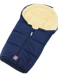 Lammfell-Fußsack "Channy" in Blau - (L)80 x (B)37 cm