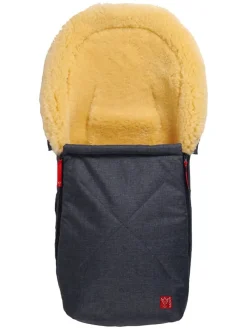Lammfell-Fußsack "Emma" in Schwarz - (L)80 x (B)37 cm