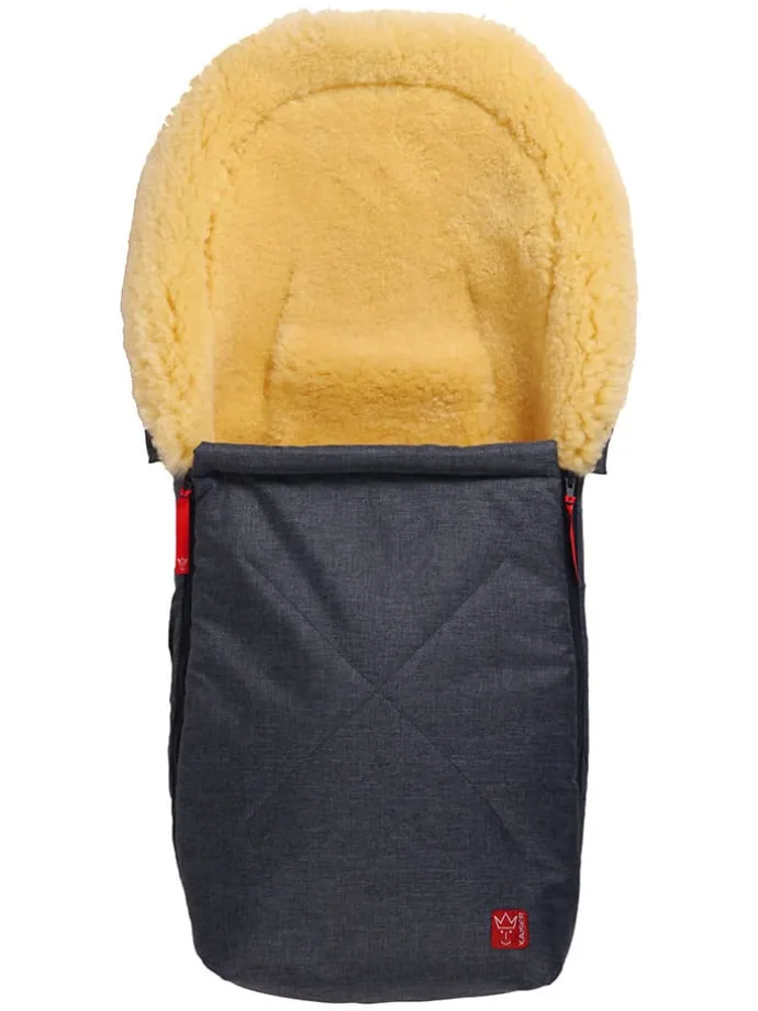 Lammfell-Fußsack "Emma" in Schwarz - (L)80 x (B)37 cm
