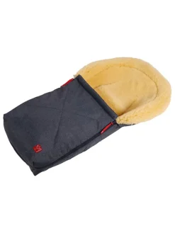 Lammfell-Fußsack "Emma" in Schwarz - (L)80 x (B)37 cm