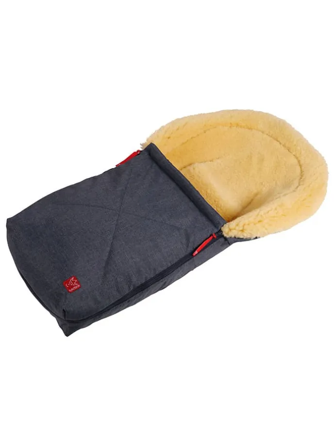 Lammfell-Fußsack "Emma" in Schwarz - (L)80 x (B)37 cm