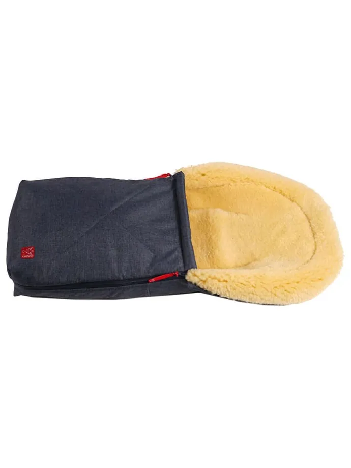 Lammfell-Fußsack "Emma" in Schwarz - (L)80 x (B)37 cm