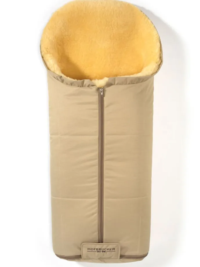 Lammfell-Fußsack "Iglu" in Beige - (L)95 x (B)34 cm