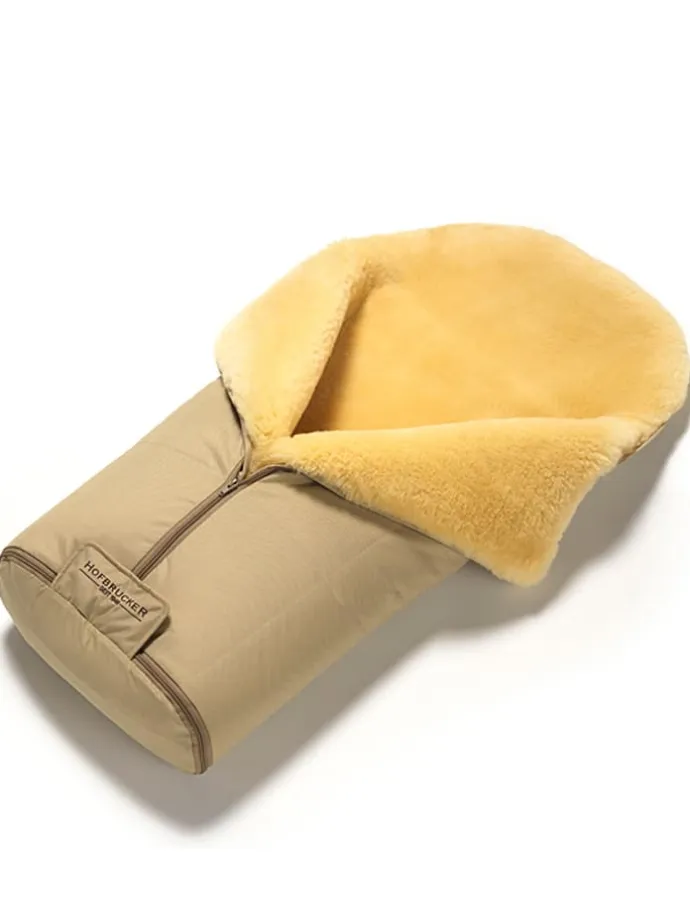 Lammfell-Fußsack "Iglu" in Beige - (L)95 x (B)34 cm