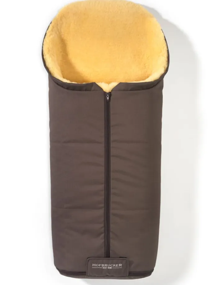 Lammfell-Fußsack "Iglu" in Braun - (L)95 x (B)34 cm