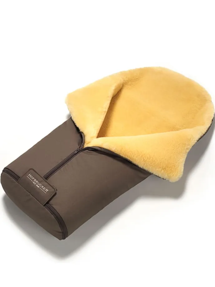 Lammfell-Fußsack "Iglu" in Braun - (L)95 x (B)34 cm