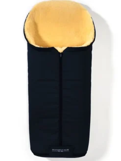 Lammfell-Fußsack "Iglu" in Dunkelblau - (L)95 x (B)34 cm