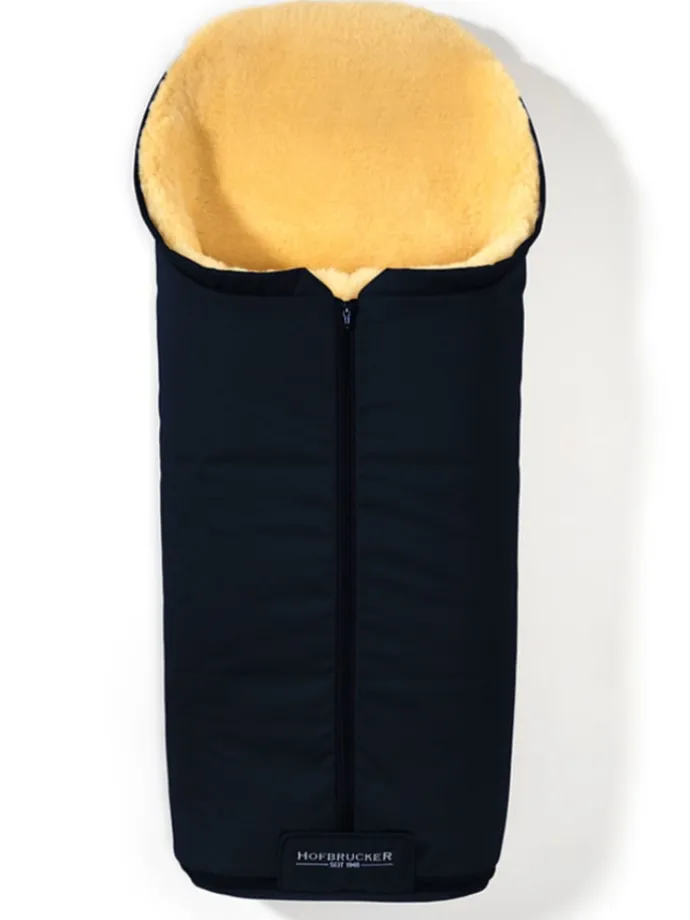 Lammfell-Fußsack "Iglu" in Dunkelblau - (L)95 x (B)34 cm