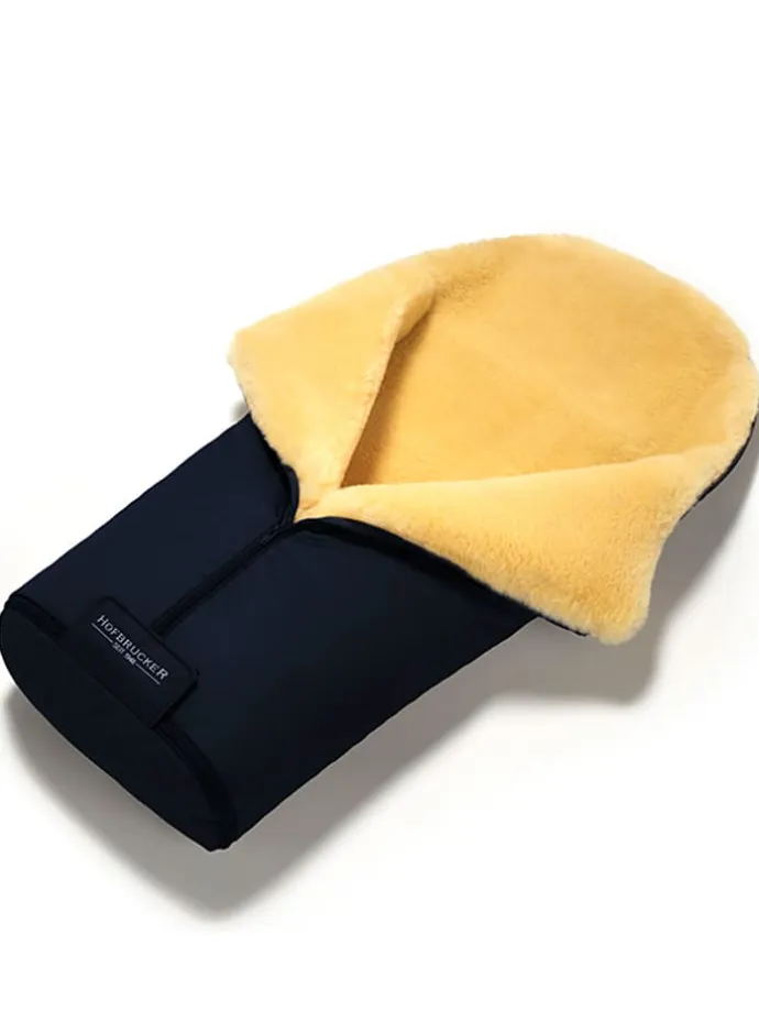 Lammfell-Fußsack "Iglu" in Dunkelblau - (L)95 x (B)34 cm