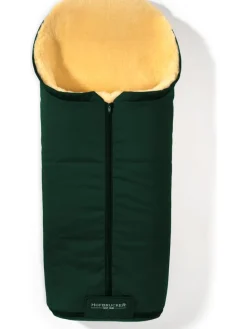 Lammfell-Fußsack "Iglu" in Dunkelgrün - (L)95 x (B)34 cm
