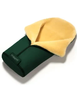 Lammfell-Fußsack "Iglu" in Dunkelgrün - (L)95 x (B)34 cm