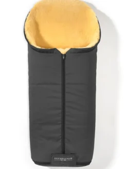 Lammfell-Fußsack "Iglu" in Grau - (L)95 x (B)34 cm