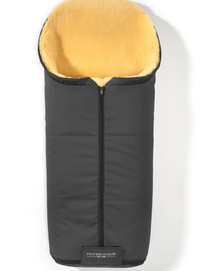 Lammfell-Fußsack "Iglu" in Grau - (L)95 x (B)34 cm