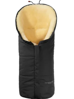 Lammfell-Fußsack in Schwarz - (L)80 x (B)34 cm