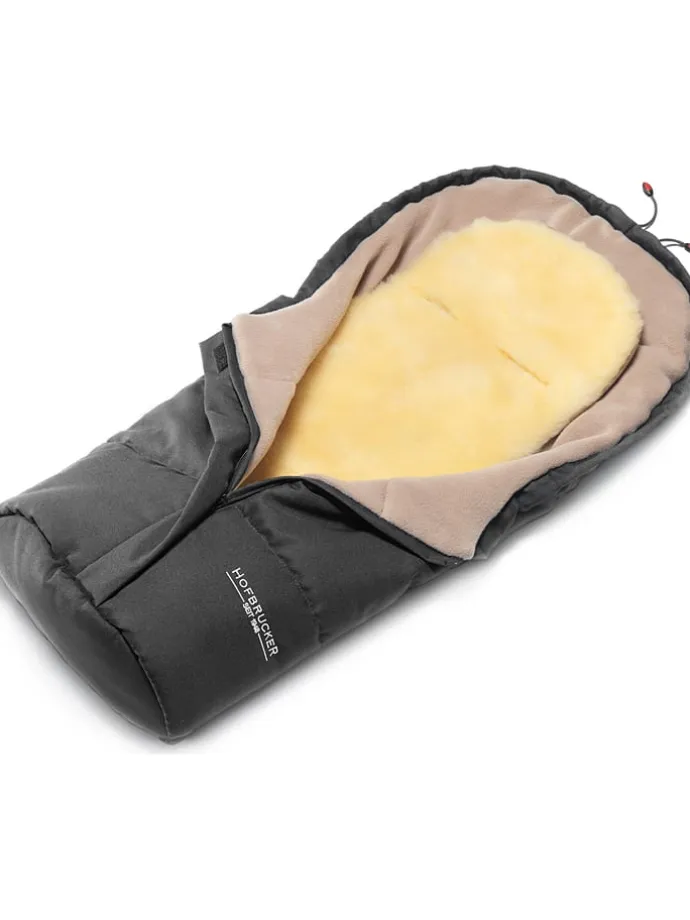 Lammfell-Fußsack "Leni" in Grau - (L)80 x (B)35 cm
