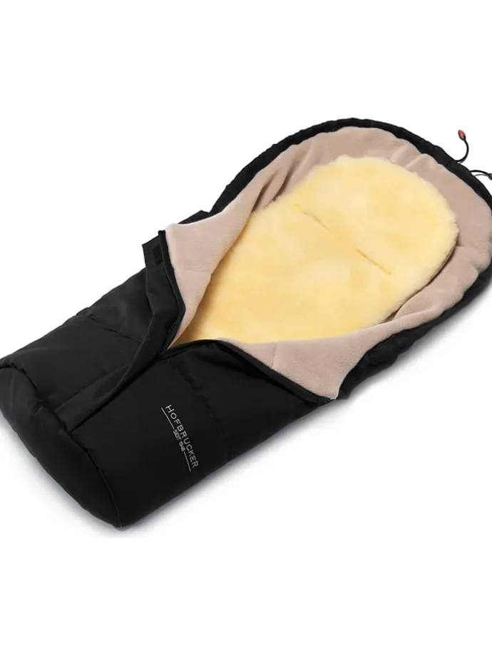 Lammfell-Fußsack "Leni" in Schwarz - (L)80 x (B)35 cm