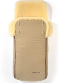 Lammfell-Fußsack "Luxus" in Beige - (L)95 x (B)34 cm