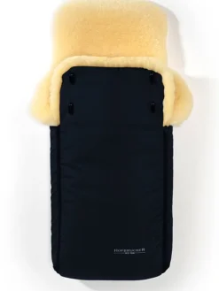 Lammfell-Fußsack "Luxus" in Dunkelblau - (L)95 x (B)34 cm