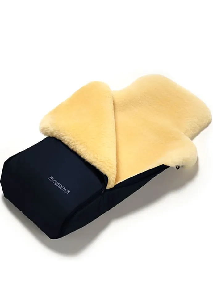 Lammfell-Fußsack "Luxus" in Dunkelblau - (L)95 x (B)34 cm