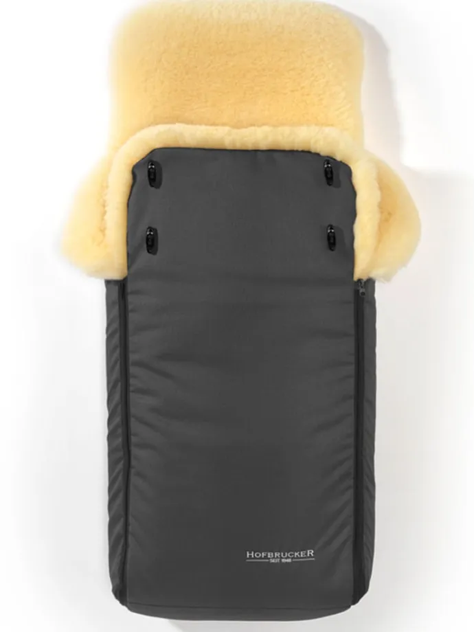 Lammfell-Fußsack "Luxus" in Grau - (L)95 x (B)34 cm