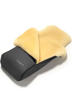 Lammfell-Fußsack "Luxus" in Grau - (L)95 x (B)34 cm