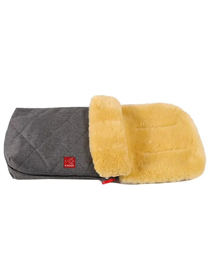 Lammfell-Fußsack "Natty" in Anthrazit - (L)85 x (B)45 cm